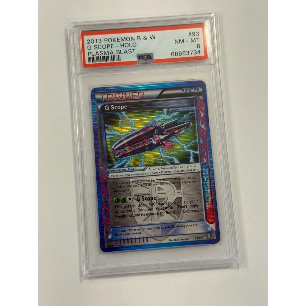 G Scope Team Plasma 93/101 Plasma Blast Holo PSA 8 Pokemon Graded Card Black